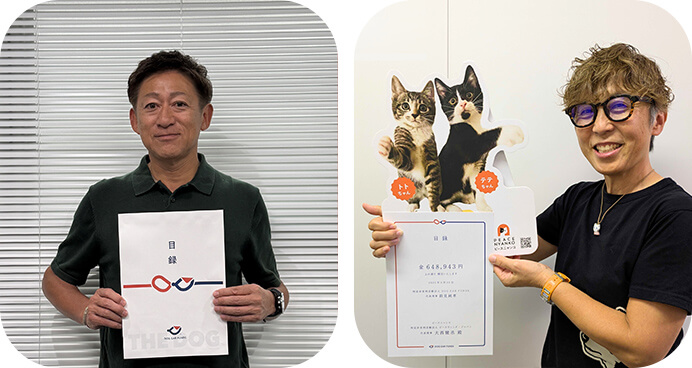 「ピースニャンコ」様へ648,943円を寄付